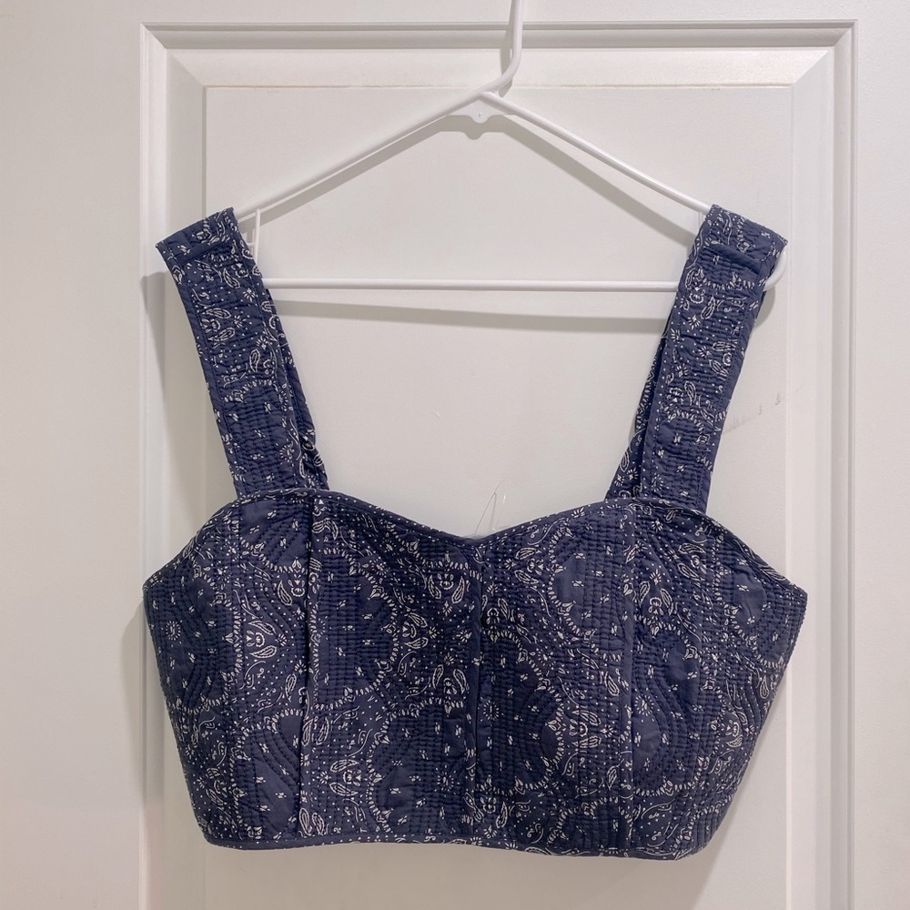 Madewell crop quilted top